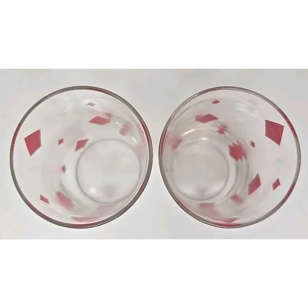 Vintage Juice Glasses‎ Lot of 8 Card Decanter with Glasses U186